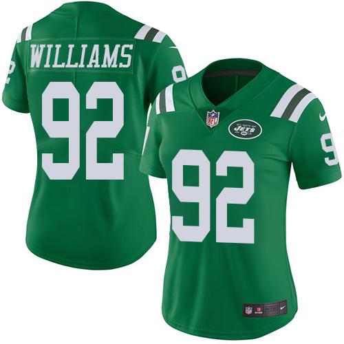 Nike Jets #92 Leonard Williams Green Women's Stitched NFL Limited Rush Jersey - Click Image to Close